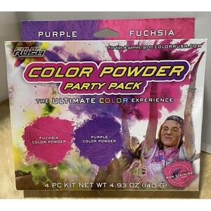 ColorRush- Color Powder Party Pack with Reusable Balls, Fuchsia & Purple 4pc kit
